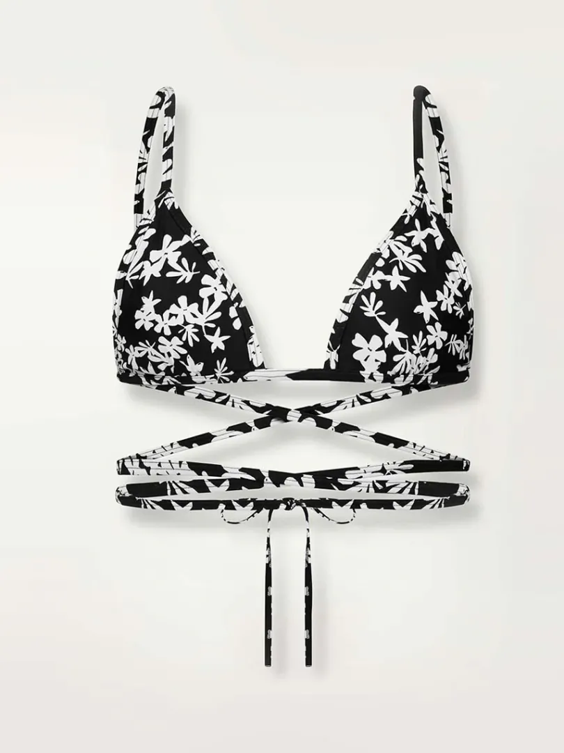 lemlem Sea Floral Wrap Triangle Top